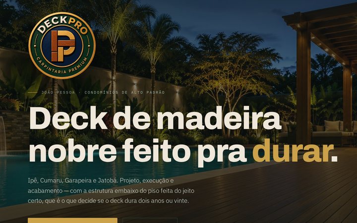 Tela da solução DeckPro Carpintaria