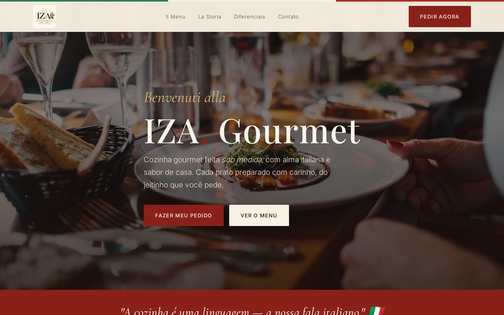 Tela da solução IZA Gourmet