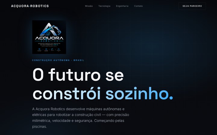 Tela da solução Acquora Robotics