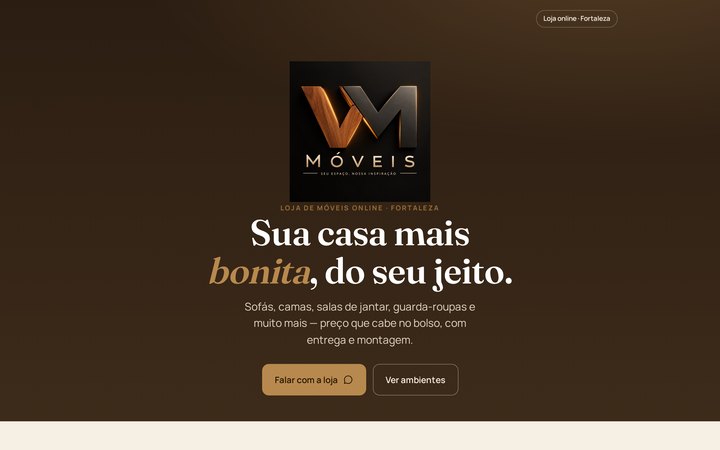 Tela da solução VM Móveis