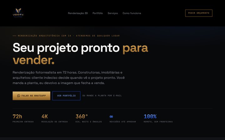 Tela da solução Vortx Labs